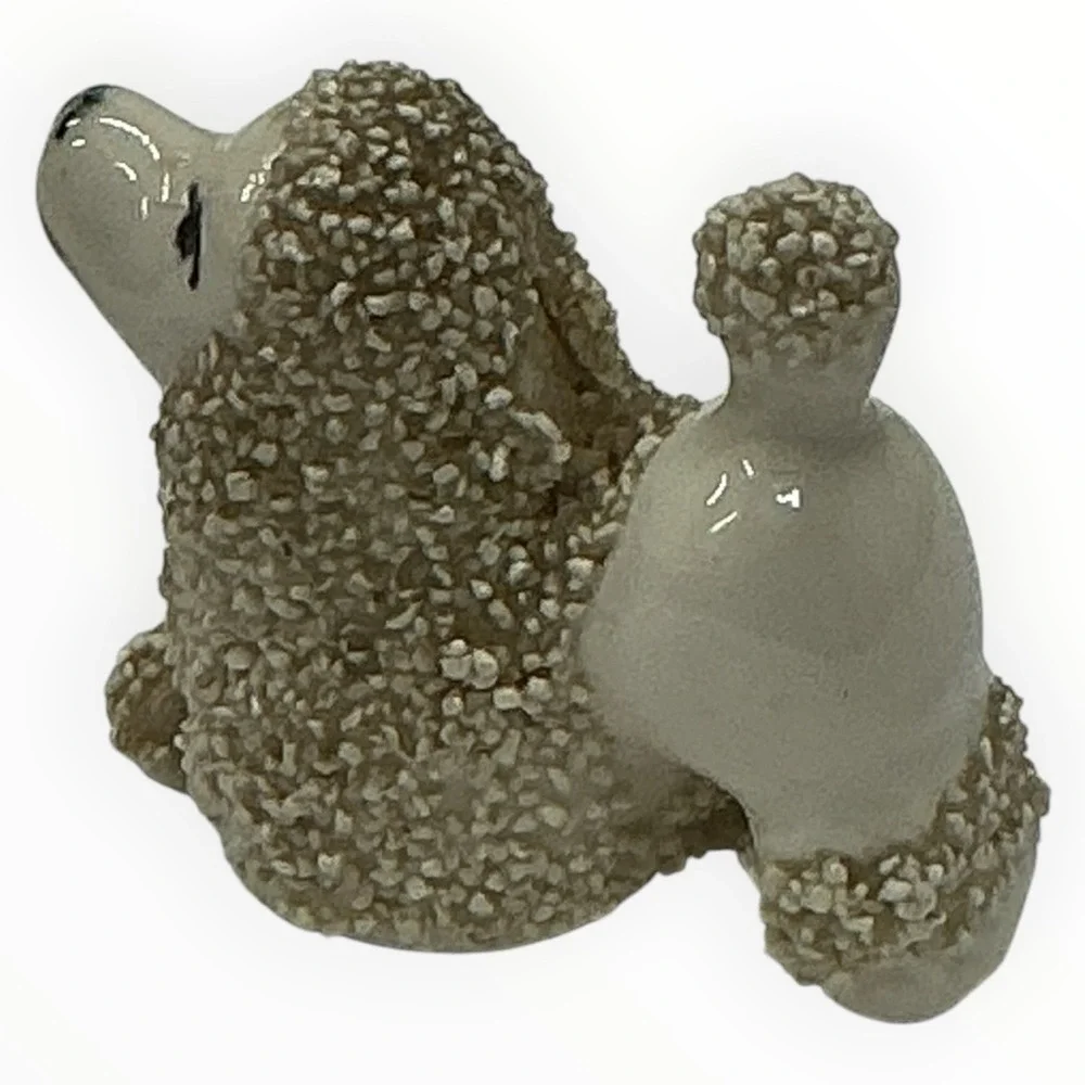 Vintage Porcelain Spaghetti‎ Poodle Dog Figurine Minature White